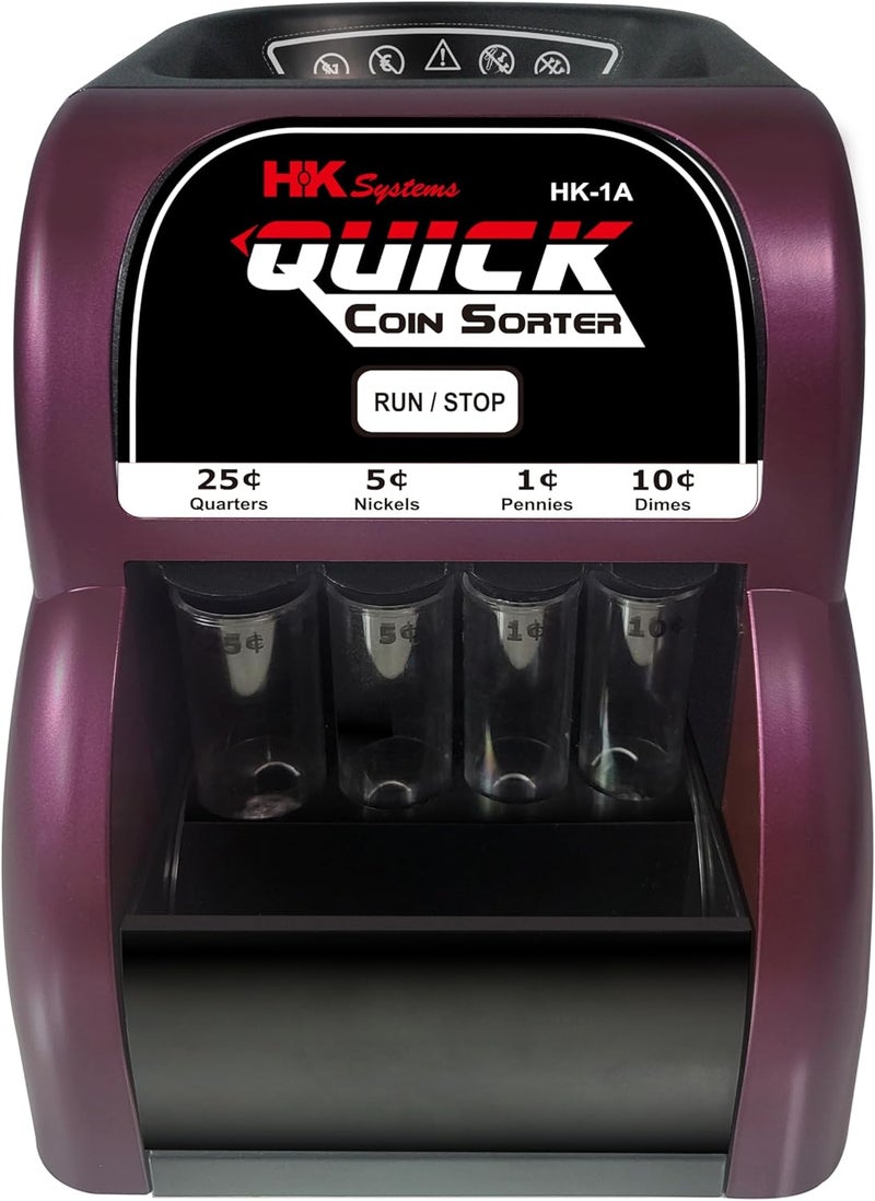 HK SYSTEMS HK-1A, USD Coin Sorter, Sorts 260 Coins Per Minute into Coin Wrappers, 1 Row Coin Wrapper Tubes Included - Image 4